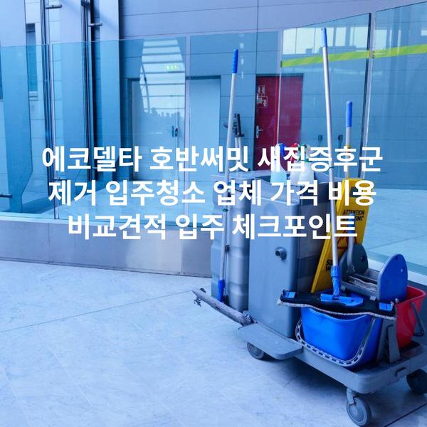 에코델타 호반써밋 새집증후군 제거 입주청소 업체 가격 비용 비교견적 입주 체크포인트