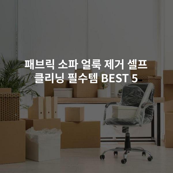 패브릭 소파 얼룩 제거 셀프 클리닝 필수템 BEST 5